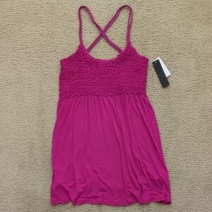 NWT, Buffalo David Bitton Deep Magenta Babydoll Camisole Top, Size Small